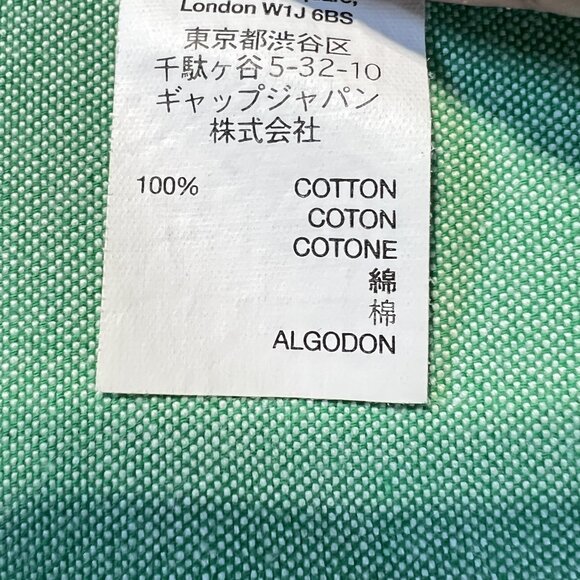 🟩Gap Slim Fit Button-Up Shirt Men’s Size L Green 100% Cotton - Picture 5 of 10